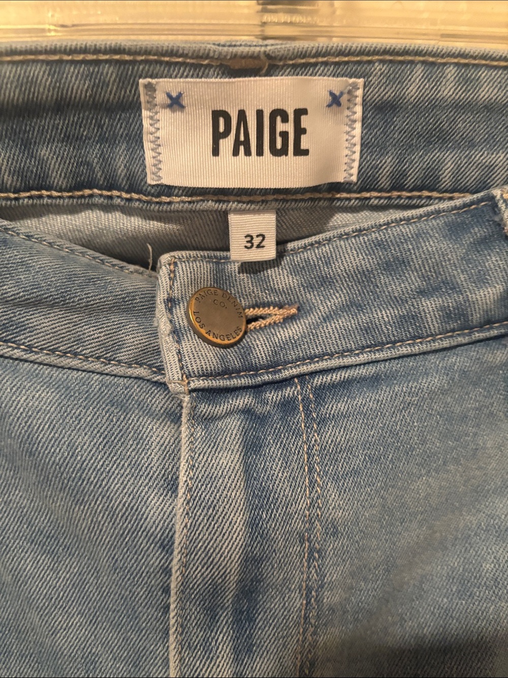 PAIGE Light Blue Cropped Ankle Jeans